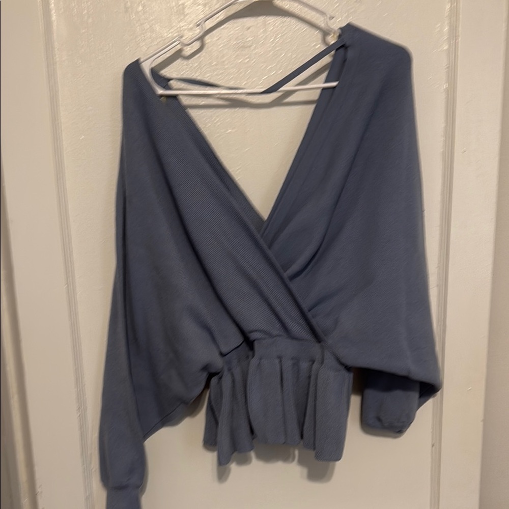 Elegant V-Neck Sweater in Classic Blue